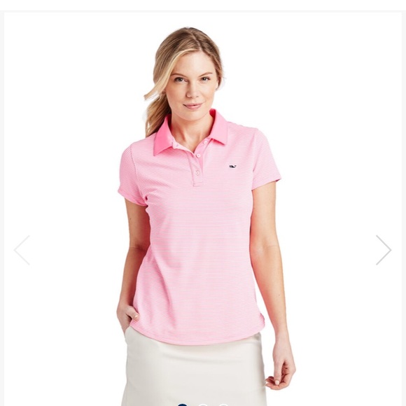 Vineyard Vines Tops - NEW Vineyard Vines pink stripe pique polo shirt